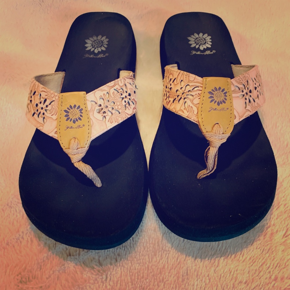 Yellow Box Flip Flops